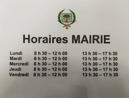 horaires ouverture mairie