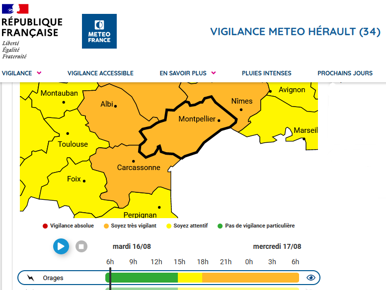 alerte meteo vigilance orage 16 08 2022