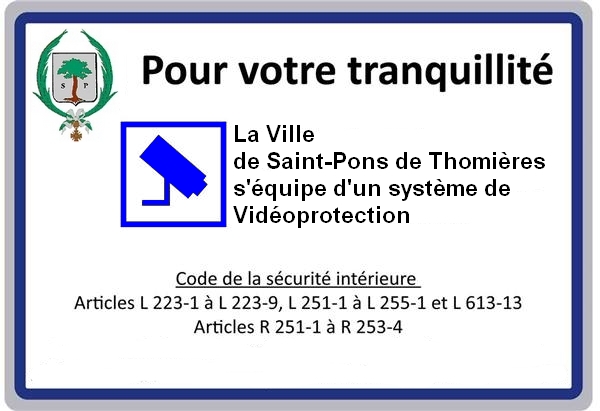 panneau com videoprotection st pons