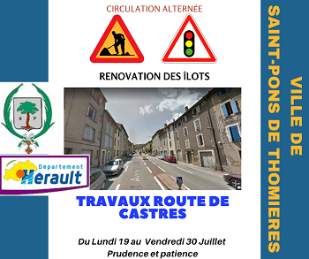 TRAVAUX SAINT PONS DE THOMIERES Route de castres ilots small